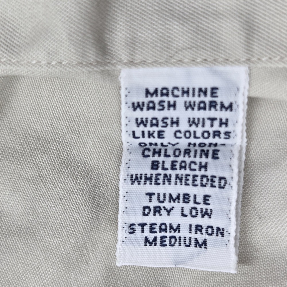 VINTAGE Polo Ralph Lauren GI Shirt Men's Long Sleeve Button Up Pockets XL Beige - Picture 7 of 8